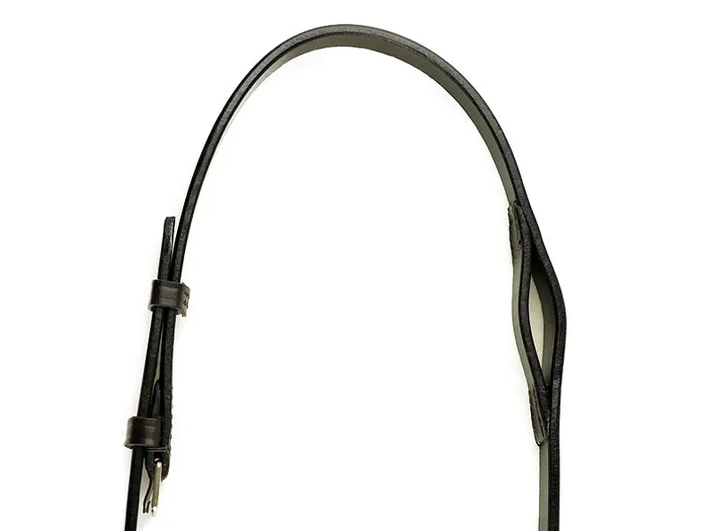 English Leather Neck Strap - With Loop for Martingale - Black